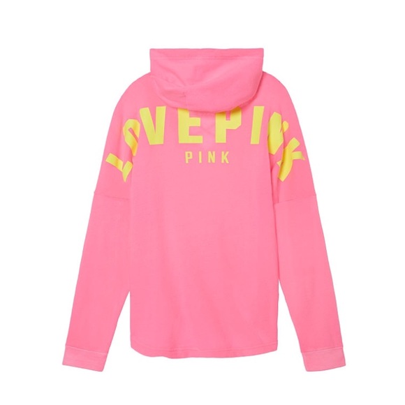 PINK strappy front hoodie tunic, xsmall - Picture 3 of 8